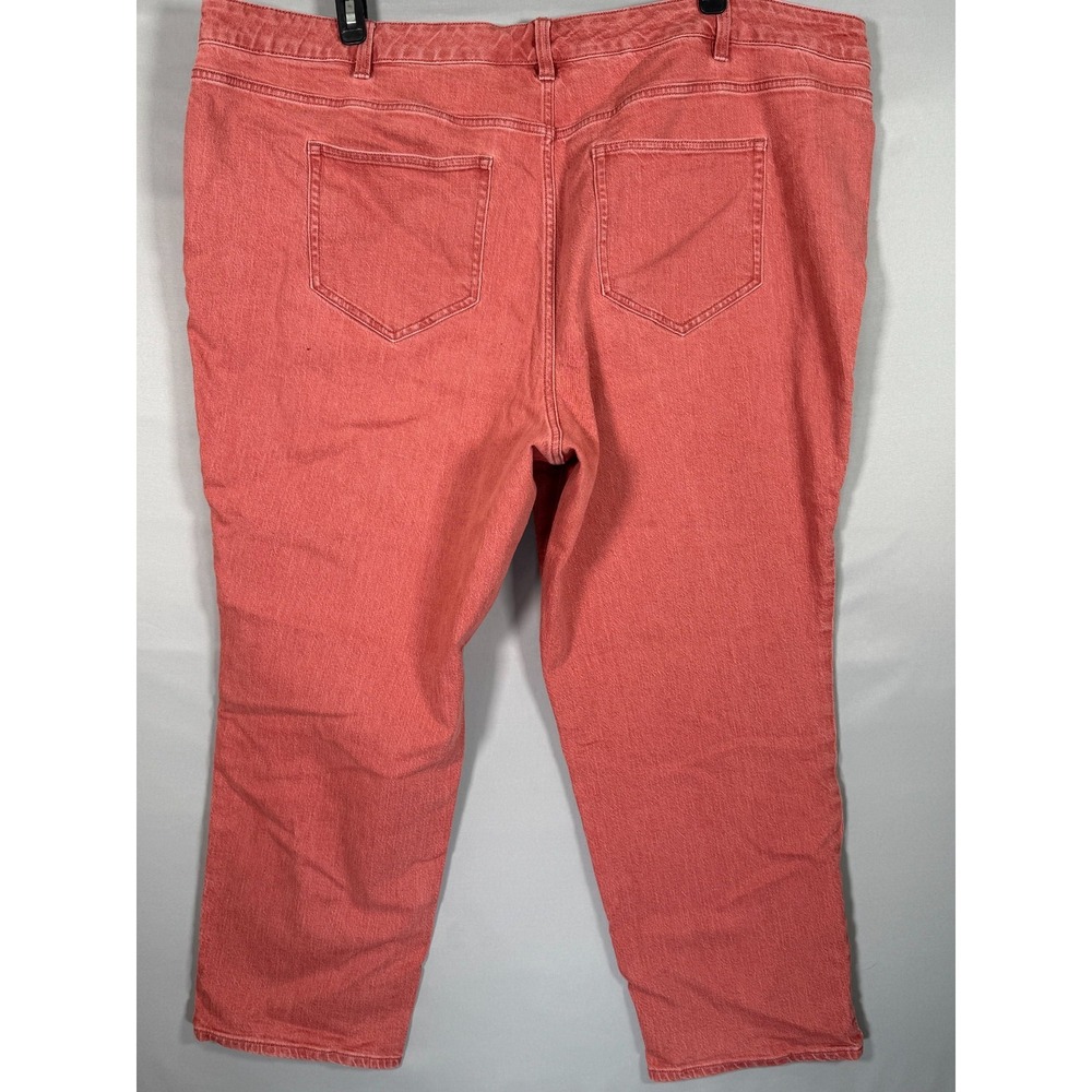Lands'End  Women 26W Pink Denim Jean Stretch (48x29") Stretch Straight‎ Rise 13" - Picture 9 of 10